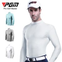 PGM Mens Sun Protection Golf Shirt Underwear Long Sleeve Golf Shirt Cooling Ice Silk T-shirts Anti-UV Soft Golf Apparel For Men Towels