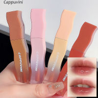 ลิปสติกลิปเคลือบริมฝีปากแสงน้ำสีแดง Cappuvini ลิปสติก Cermin Kaca สีชานมเงาลิปกลอสชุ่มชื้น