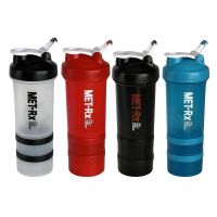 Shaker Bottle 500ML Handle Three-layer Fitness Milkshake Blender Protein Powder Cup Sports Kettle Leak-proof Seal Durable