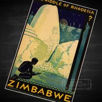 {Kobayashi copy paper} ZIMBABWE RIDDLE RHODESIA Afica เยี่ยมชมภูมิทัศน์ท่องเที่ยวโปสเตอร์ลายย้อนยุคผ้าใบศิลปะผนังทำเองตกแต่งโปสเตอร์การ์ตูนอะนิเมชั่นบ้าน