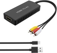 HDMI-Kompatibel dengan AV/ RCA Konverter Adaptor Audio Video Mendukung PAL/NTSC untuk Roku Streaming Stick Fire Stick Apple TV Dll