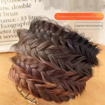 Bohemian Nature Hair Accessories Toothed Non-slip Hairband Wig Twist Braid  Hair Hoop Artificial Fishbone Style Braided Headband