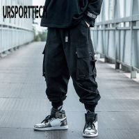 URSPORTTECH Hot Black Cargo Pants Men Hip Hop Autumn Harem Pant Streetwear Harajuku Jogger Sweatpant Cotton Trousers Male Pants