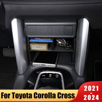 สำหรับ Toyota Corolla Cross XG10 2021 ~ 2024 2022 2023รถ Multi-Ftion กล่องเก็บ Organizer คอนโซลกลางผู้ถือถาด Accessorie