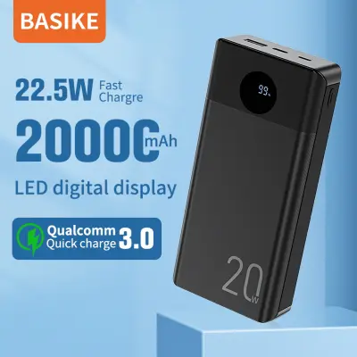 Basike พาวเวอร์แบงค์ power bank 20000mAh PD22.5W USB type C แบตเตอรี่สำรอง พาวเวอร์ แบงค์ iphone เพาเวอรแบงค์ ชาร์จเร็ว แบตสำรองไอโฟน พาวเวอร์แบงค์ไอโฟน for iphone 14pro max 13 12 11 Huawei Samsung