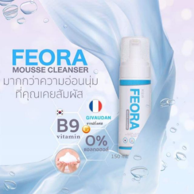 Feora Mousse Cleanser Mousse Foam ฟีโอร่า มูสโฟม ผลิตภัณฑ์ทำความสะอาดผิวหน้า ปริมาณ 150 ml.