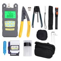 15 Pcs Set Optical Fiber Tool Kit 3 in 1 Fixture Optical Fiber Cleaver 2.5mm Interface OPM VFL FTTH Optic Kit