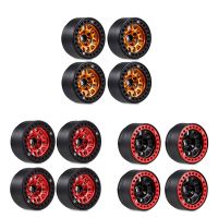 4PCS 1.9 Metal Beadlock Wheel Hub Rim for 1/10 RC Crawler Axial SCX10 90046 AXI03007 TRX4 RedCat D90