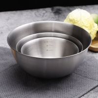 ETX304 Stainless Steel Bowls Mixing Bowl with Scale Deep Mixing Egg Bowls Non Slip Kitchen Bowls Set for Baking Salad Cooking