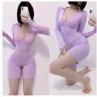 [COD] secret love open crotch perspective temptation sexy lingerie factory direct supply free pajamas jumpsuit