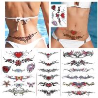 【YF】 Waterproof Waist Tattoo For Women Girl Fake Temporary Sexy Chest Belly Female Sticker Cover Scar Body Art TO094