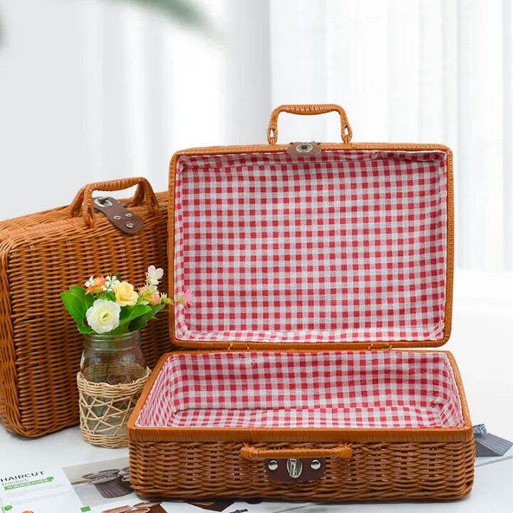 retro-imitation-rattan-picnic-basket-woven-suitcase-photography-props-home-decoration-storage-brown