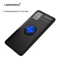 LEEWINDA สำหรับ Samsung Galaxy A71 5G เคสโทรศัพท์,Magnetic เกราะขอบซิลิโคนและโลหะด้านหลังแหวนปลอก