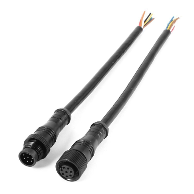 5X 8 Pin M/F Plug Waterproof Connector Cable Black