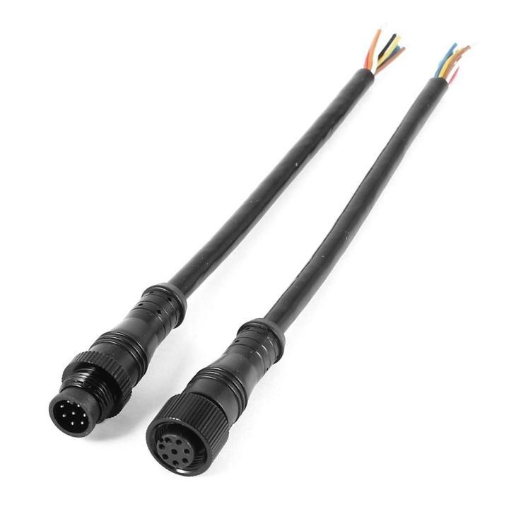 5x-8-pin-m-f-plug-waterproof-connector-cable-black