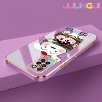 Jjlingji เคสสำหรับ Infinix เคส X682C 10 X682B Nohara Shiro Edge สี่เหลี่ยมเคสมือถือดีไซน์ใหม่บางลายชุบเคสฝาปิดเลนส์เต็มกล้องปกป้องเคสนิ่มกันกระแทก