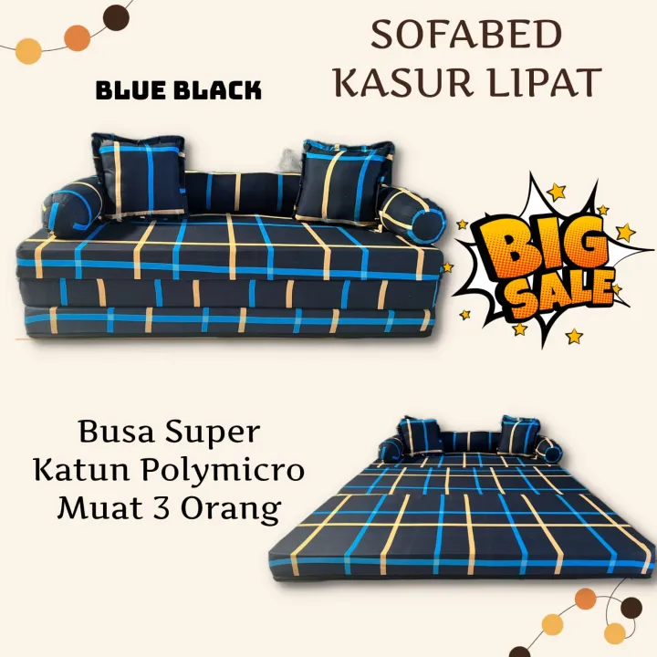 Sofa Bed Kasur Lipat Minimalis Berkarakter Kursi Tamu Kain Katun Tebal ...