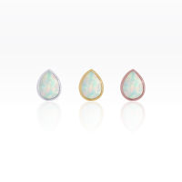 PiercingRoomByJay Simple Teardrop Opal Screw Flat Back จิวหยดน้ำโอปอล เงินแท้