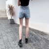 Cesq quần short denim lưng cao ống rộng thời trang mùa hè dành cho nữ - ảnh sản phẩm 2