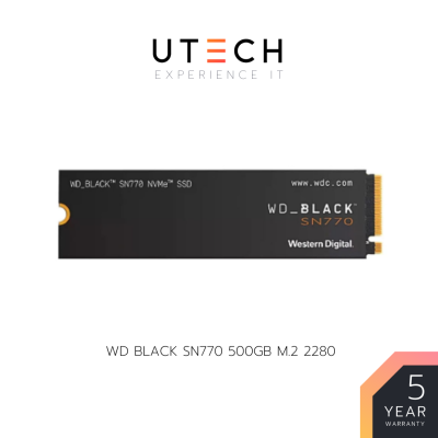 การ์ดเอสเอสดี WD BLACK SN770 1TB M.2 4.0 NVMe/PCIe R5150MB/s W4900MB/s Black - 5 Year by UTECH