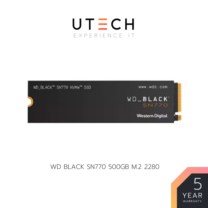 การ์ดเอสเอสดี-wd-black-sn770-1tb-m-2-4-0-nvme-pcie-r5150mb-s-w4900mb-s-black-5-year-by-utech