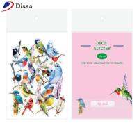 DISSO หลากสี สติกเกอร์ติดผนัง สัตว์เลี้ยงสำหรับสัตว์เลี้ยง สติกเกอร์รูปนก อุปกรณ์ทำสมุดภาพ สติกเกอร์ที่สวยงาม ดีไอวาย