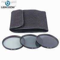 Lightdow 3 in 1 Gray ND2 ND4 ND8 Lens Filter Kit Set 49mm 52mm 55mm 58mm 62mm 67mm 72mm 77mm for Canon Nikon Sony Pentax Camera