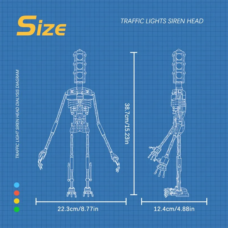 Moc Horror Siren Head Assembly Model Black Mechanical Robot