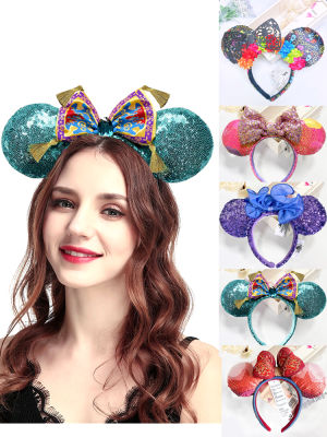 Mickey Hair Bow Aladdin Movie Magic Car Headband Jasmine land Cartoon Tassel Mint Green Gem Headwear Decoration Gift