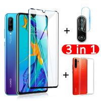 3in1 คลุมทั้งหมดกระจกนิรภัยสำหรับ Huawei P 30 Pro Lite Y9 PRIME 2019 ปกป้องหน้าจอเลนส์กล้องถ่ายรูปฟิล์มสำหรับหัวเว่ย P30 พ่อ Lite