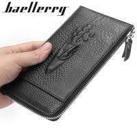 2021 New Men Wallets Crocodile pattern Genuine Cow Leather Classic Zipper Men Wallet Business Solid Male Purses Carteria