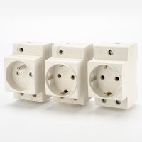 卍✣ AC Socket European stardand German France type DIN Rail Mount AC Power Modular Socket 10-16A 250V