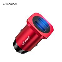 USAMS ที่ชาร์จในรถ Car Charger Mini Metal Dual USB Ports 4.8A Fast Charging Car Phone Charger Car-Ch