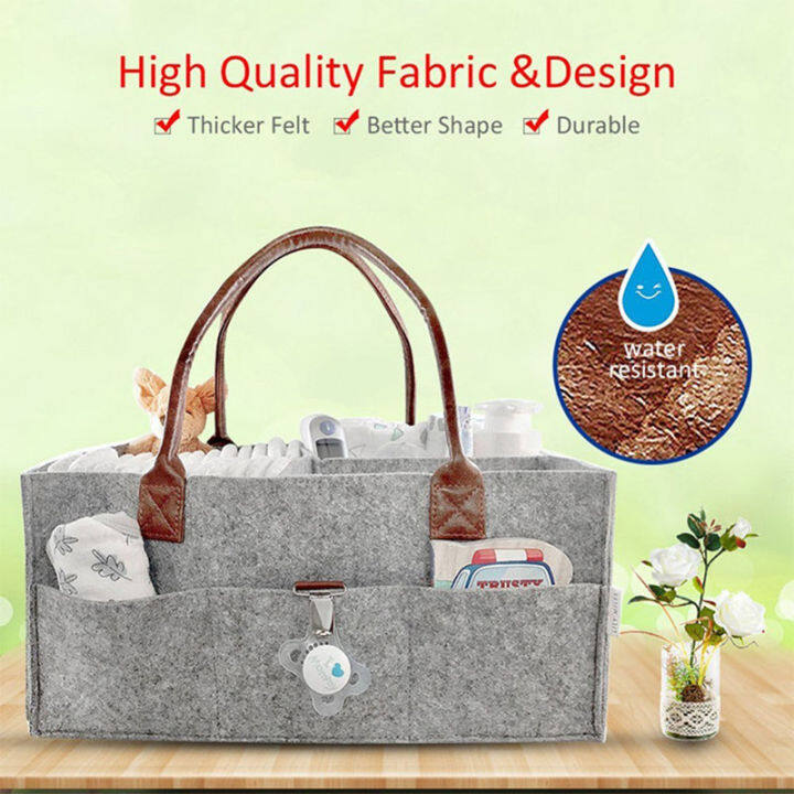 hamshmoc-multi-function-baby-diaper-storage-bag-large-capacity-felt-tote-bag-nappy-diaper-organizer-portable-handbag-for-baby-care-outdoor-traveling-household-stroller