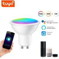 [HOT QQZIWWUJJWG 104] AC110/220โวลต์ GU10 5วัตต์ TUYA WIFI สมาร์ท RGB CCT สปอตไลสนับสนุน APP ลดแสงและสี Alexa ลำโพงการควบคุมเสียงถ้วยแสง