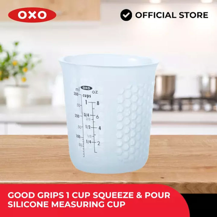  OXO Good Grips 2-Cup Squeeze & Pour Silicone Measuring Cup with  Stay-Cool Patternt, Clear: Home & Kitchen