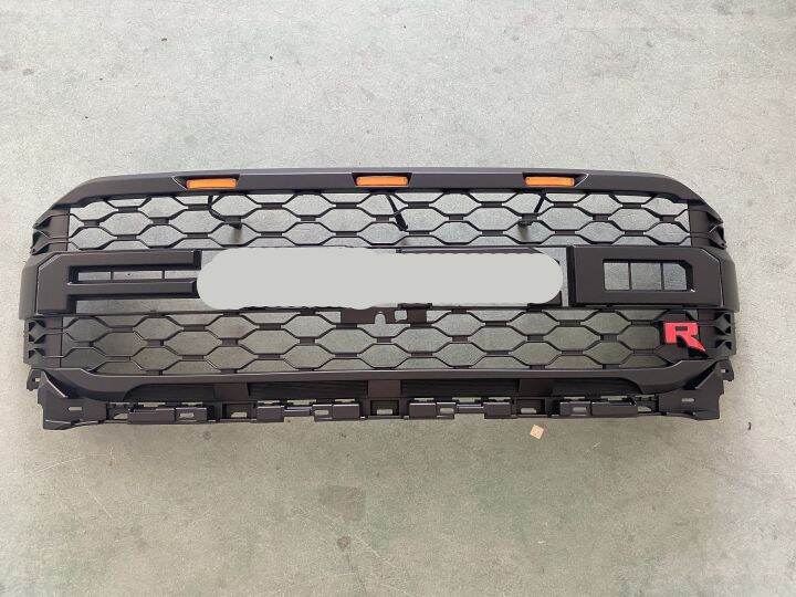 Black Racing Grille Compatible With F150 2021 2022 2023 ABS Plastic