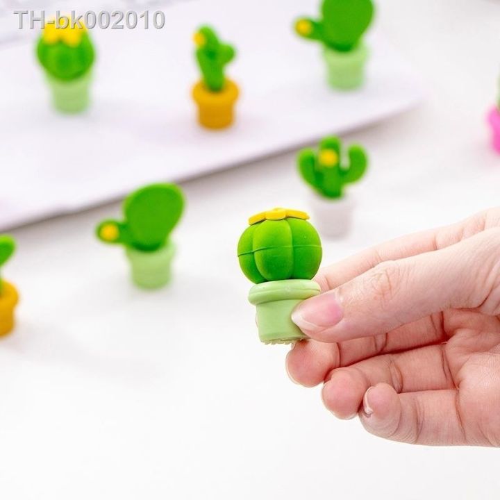 5pcs-set-potted-cactus-series-rubber-eraser-set-student-gift-for-kid-stationery-cute-eraser