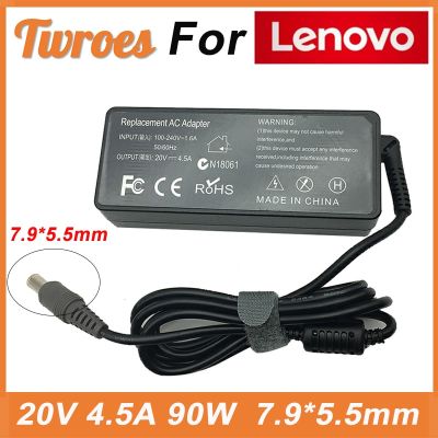 อะแดปเตอร์แล็ปท็อป20V 4.5A 90W 7.9*5.5มม. 8ขา AC สำหรับ Lenovo T6 R6 Z6 X6 X200 X300 C100 T60 E125 E430 E530เครื่องชาร์จโน้ตบุ๊ค Yuebian