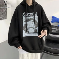 YIPINYOUYOU丨Hooded Sweatshirt Fleece เพื่อให้อบอุ่นการ์ตูนพิมพ์ INS แฟชั่นหลวมสบายๆเสื้อแขนยาวนุ่มสบาย