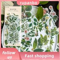 RUPANBO039392692 Washi สติ๊กเกอร์กระดาษสีเขียวสติกเกอร์รูปต้นไม้สติ๊กเกอร์ต้นไม้สติกเกอร์ตกแต่ง DIY