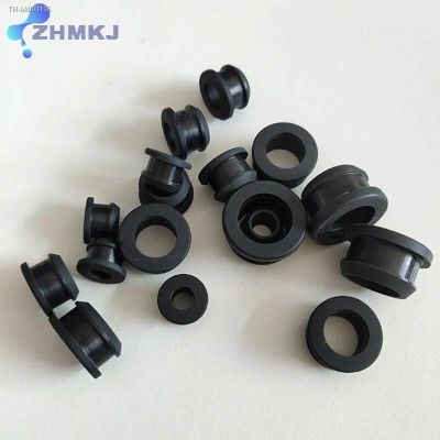 ✎ Silicone Rubber Snap-on Hole Caps Black Grommet Holes Plugs Wire Cable Wiring Protect Bushes O-rings Sealed Gasket 4.5 30mm