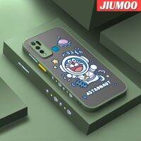 JIUMOO เคสสำหรับ VIVO Y30 Y50 Y30i การ์ตูนนักบินอวกาศโดราเอมอนมีน้ำค้างแข็งโปร่งใสแข็งรูปแบบขอบสี่เหลี่ยมด้านข้างเคสนิ่มป้องกันกล้องปลอกซิลิโคนกันกระแทก