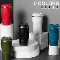 ℡۞◐ New Stainless Steel Coffee Cup Thermal Mug Leak-Proof Thermos Double Wall Cafe Cup Non-slip Travel Car Insulated Bottle