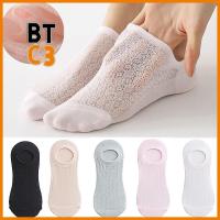 BTC3ถุงเท้าผู้ชายตาข่ายถุงเท้าเว้าข้อระบายอากาศได้1/5คู่ดอกไม้ลูกไม้ถุงเท้าข้อต่ำสำหรับผู้หญิงฤดูร้อน