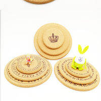 3Pcs Cork Coaster Placemat Round Wooden Bowl Pot Pad Thicken Edging Heat Insulation Table Mats For Home Kitchen Table Decor Tool