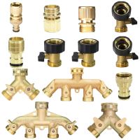 1/2 3/4 Brass Garden Hose Splitter Irrigation Watering Coupling Adapter Copper Quick Connector Fittings Male Female Joints