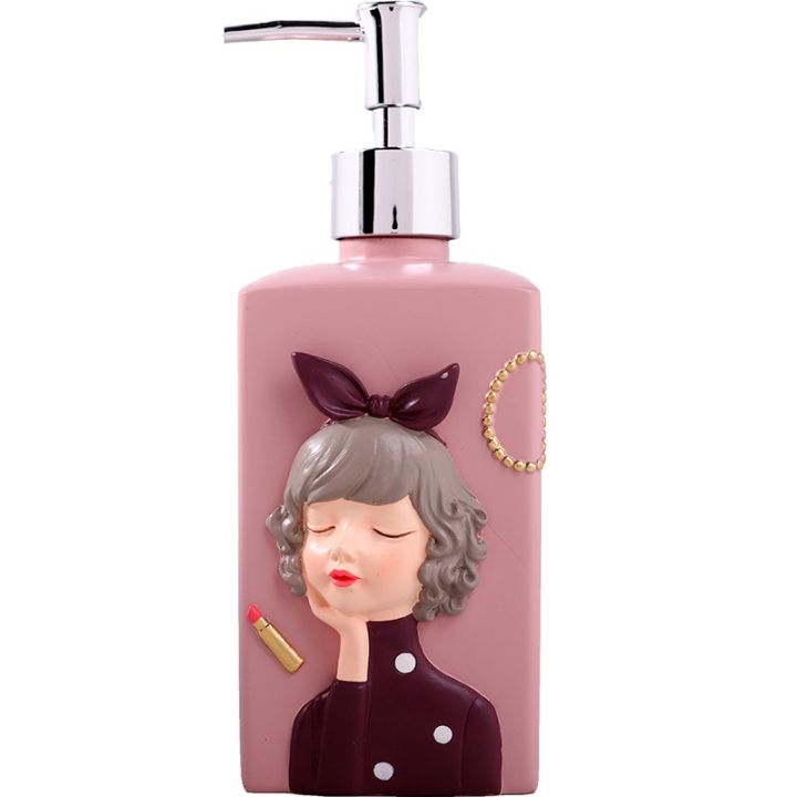 resin-bathroom-liquid-soap-dispenser-shampoo-lotion-bottle-abs-head-wedding-gift-present-pink-blue-brown-bath-hardware-330-480ml