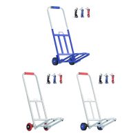 【LZ】℗  Caminhão de mão dobrável para transporte de escritório Carrinho de bagagem compacto Rolo dobrável Carrinho de compras 2 rodas em movimento