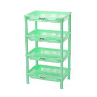 4 Layer New PP Dish Rack Kitchen Organizer and Storage White Hollow Bathroom Shower Sundries Rack Shelf Room